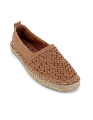 Alpargata yute piel trenzada plantilla acolchada mujer cuero