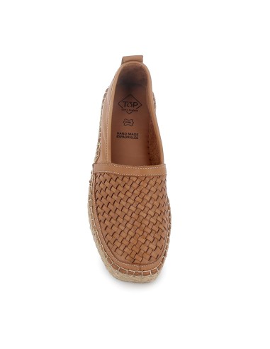 Alpargata yute piel trenzada plantilla acolchada mujer cuero