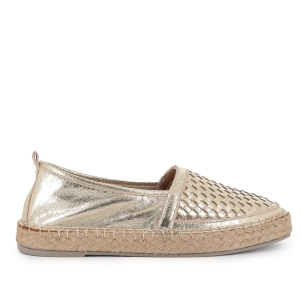 Alpargata yute piel trenzada plantilla acolchada mujer dorada