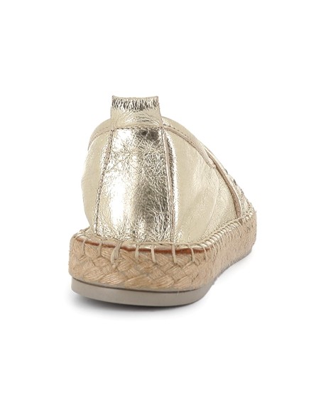 Alpargata yute piel trenzada plantilla acolchada mujer dorada