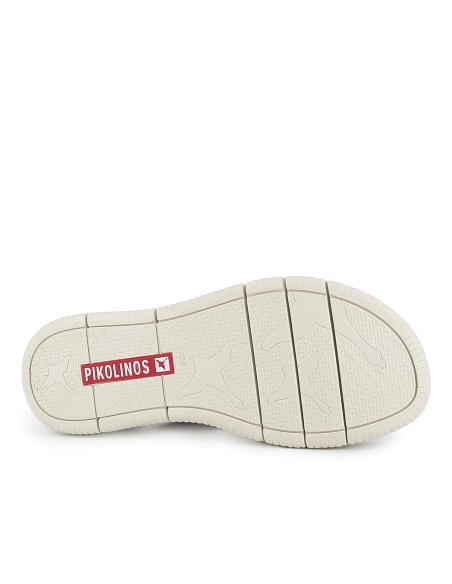 Sandalia piel tiras cruzadas con cuña y plataforma mujer gris