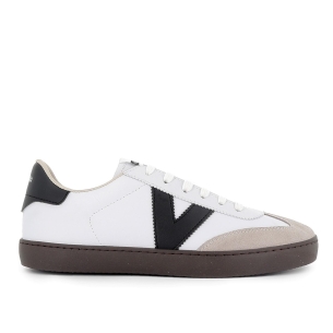 Deportivo piel contraste puntera cordones hombre blanco