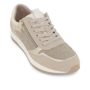 Deportivas textil con cordones y plantilla extraible mujer beige 2