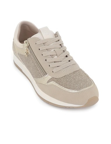 Deportivas textil con cordones y plantilla extraible mujer beige