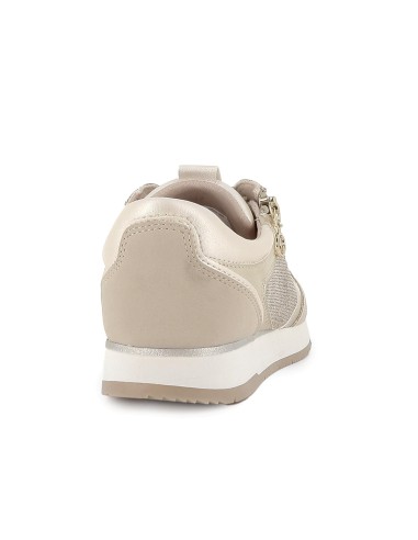 Deportivas textil con cordones y plantilla extraible mujer beige