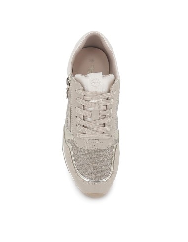 Deportivas textil con cordones y plantilla extraible mujer beige