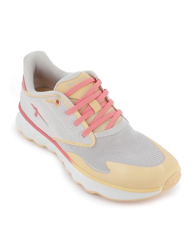Deportiva textil cordones elasticos y suela dentada mujer amarillo