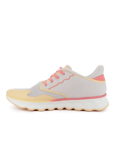 Deportiva textil cordones elasticos y suela dentada mujer amarillo