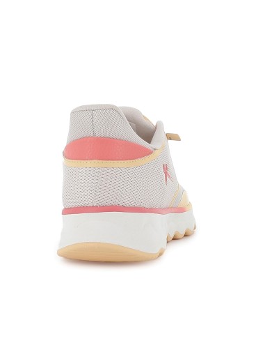 Deportiva textil cordones elasticos y suela dentada mujer amarillo