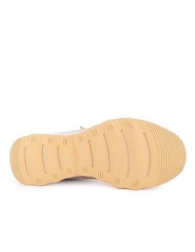 Deportiva textil cordones elasticos y suela dentada mujer amarillo