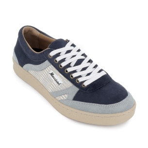 Zapatilla de serraje azul estilo veraniego lateral hombre 2