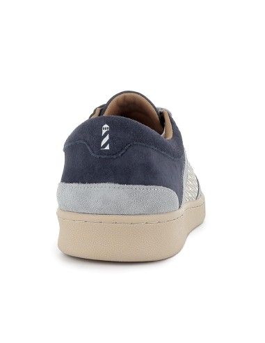 Zapatilla de serraje azul estilo veraniego lateral hombre