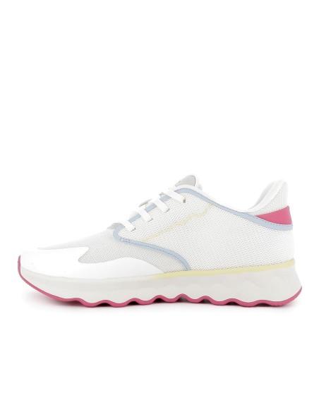 Deportiva textil cordones elasticos y suela dentada mujer blanco