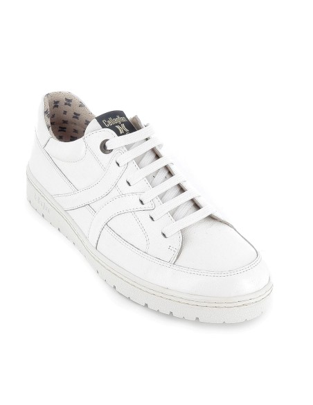 Zapato cordones piel tipo sport suela cosida hombre blanco