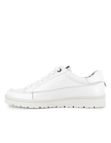 Zapato cordones piel tipo sport suela cosida hombre blanco