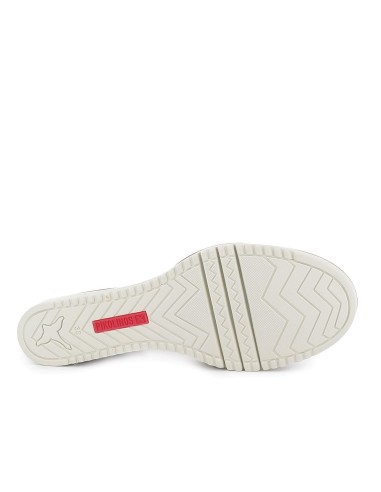 Sandalia piel cuña plataforma y correas mujer blanco