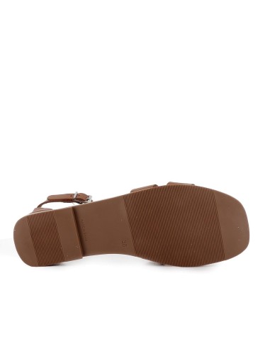 Sandalia piel pala talon cerrado de y tacon bajo mujer marron