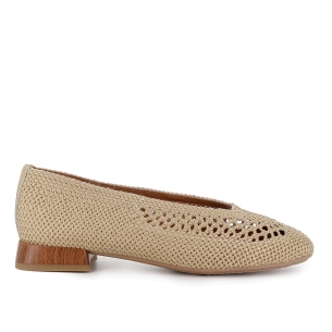 Bailarina vestir tejido trenzado y tacon bajo 2cm mujer dorado