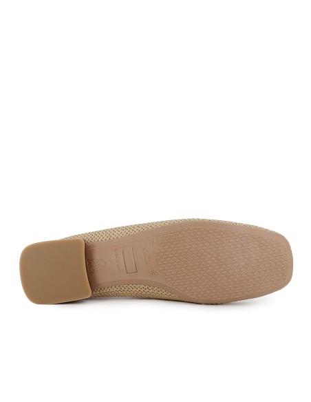 Bailarina vestir tejido trenzado y tacon bajo 2cm mujer dorado