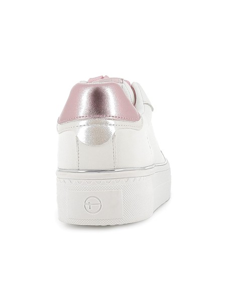 Deportiva textil cordones pedreria y filo metal mujer blanco