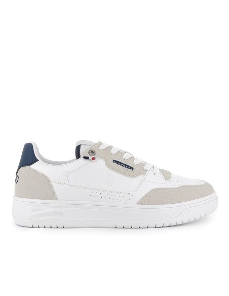 Deportivo tenis napa y serraje contraste detalle hombre blanco