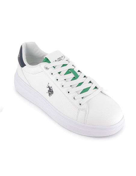 Deportiva tenis bandera trasera y suela volumen hombre blanco