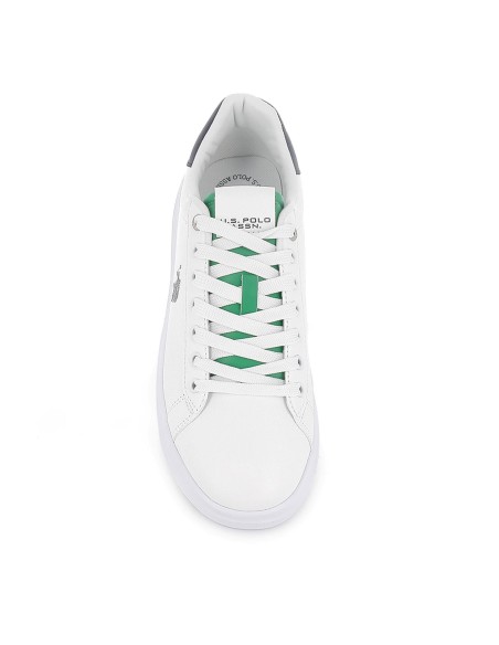 Deportiva tenis bandera trasera y suela volumen hombre blanco