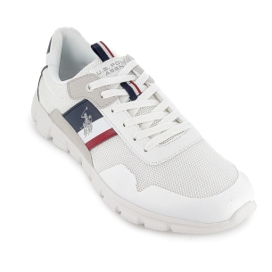 Deportivos napa y nylon cordones suela dentada hombre blanco 2
