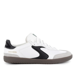 Deportiva piel con cordones contraste negro con blanco hombre