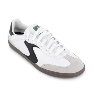 Deportiva piel con cordones contraste negro con blanco hombre 2