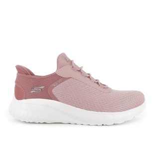 Deportivas textil Slip-ins con cordones elasticos Memory Foam mujer rosa