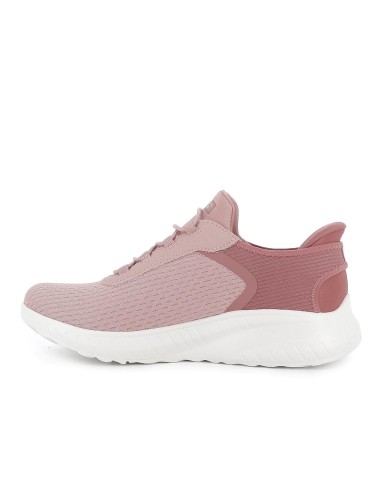 Deportivas textil Slip-ins con cordones elasticos Memory Foam mujer rosa