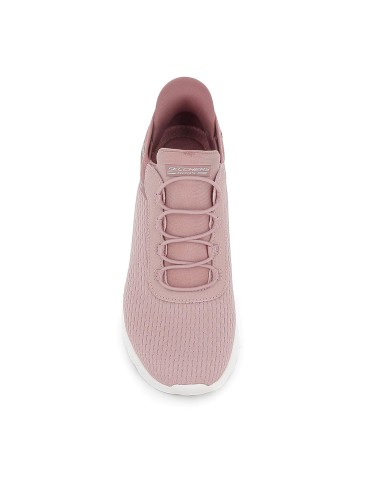 Deportivas textil Slip-ins con cordones elasticos Memory Foam mujer rosa