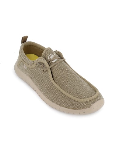 Zapato elastico wallabi textil y ligero hombre taupe