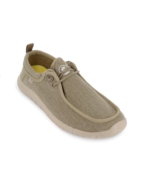 Zapato elastico wallabi textil y ligero hombre taupe