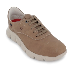 Zapato cordones piel con costuras y tecnologia para calce hombre taupe 2