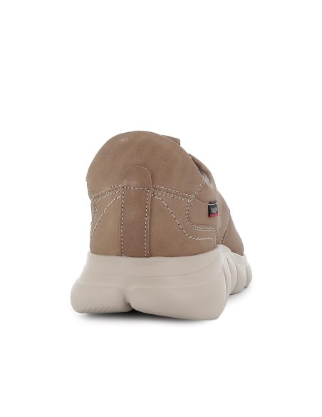 Zapato cordones piel con costuras y tecnologia para calce hombre taupe
