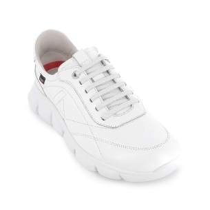 Deportivas de piel natural muy ligeras para hombre blancas 2