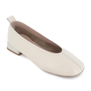 Bailarina piel grabados suave y tacon bajo 2cm mujer blanco 2