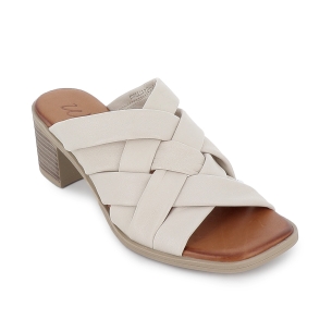 Zueco piel suave multitiras y tacon comodo mujer marfil 2