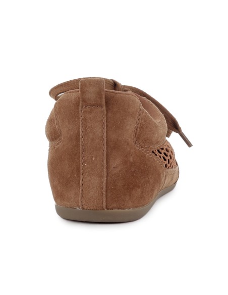 Deportivo piel serraje rejilla plano mujer cuero