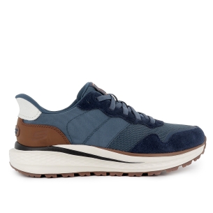 Deportivas piel Slip-Ins y Memory Foam hombre azul