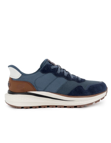Deportivas piel Slip-Ins y Memory Foam hombre azul
