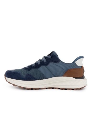 Deportivas piel Slip-Ins y Memory Foam hombre azul