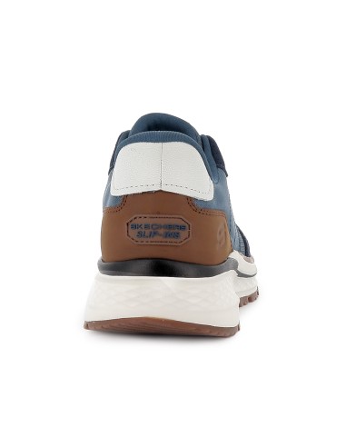 Deportivas piel Slip-Ins y Memory Foam hombre azul