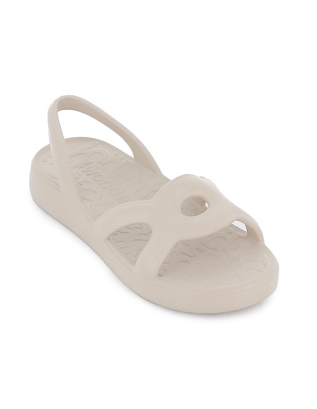 Sandalia blanda y extralight pala diseño circulares mujer beige