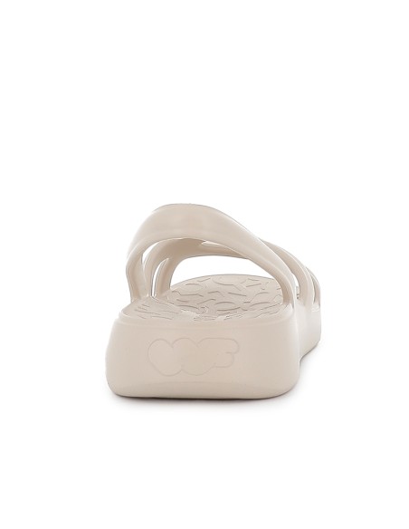 Sandalia blanda y extralight pala diseño circulares mujer beige