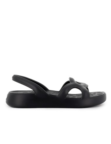 Sandalia blanda y extralight pala diseño circulares mujer negra