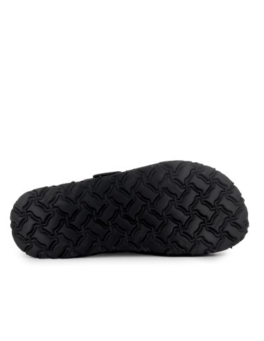 Zueco 2 hebillas plantilla piel piso corcho y caucho mujer negro