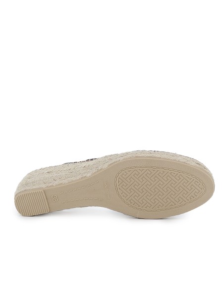 Sandalia yute piel apertura con cierre elástico mujer azul